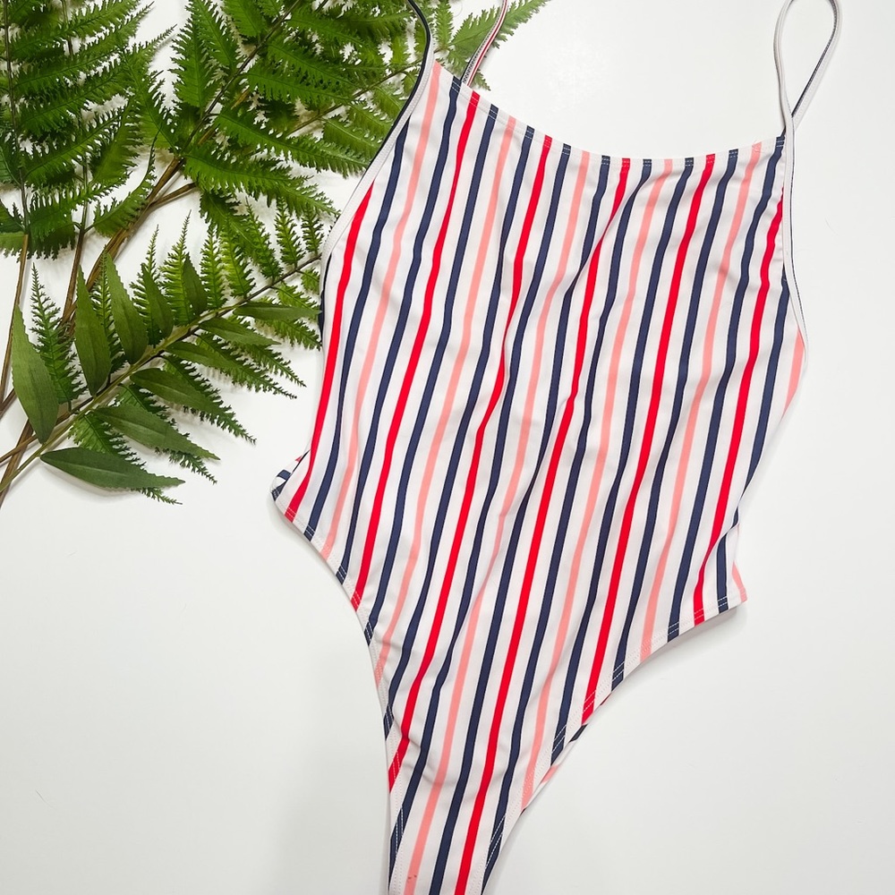 Forever 21 one piece red white and blue swimsuit